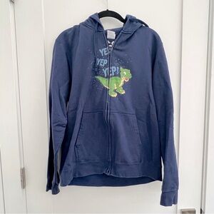 Land Before Time Ducky Blue Zip Front Hoodie